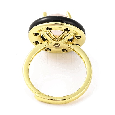 Rack Plating Round Brass Enamel Adjustable Rings RJEW-U004-01D-G-1