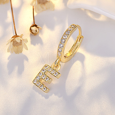 Brass Micro Pave Clear Cubic Zirconia Hoop Earrings WGE85EC-06-1