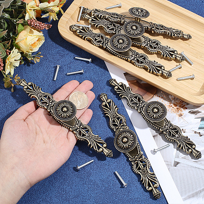 Flower Zinc Alloy Drawer Handle FIND-WH0366-397AB-03-1