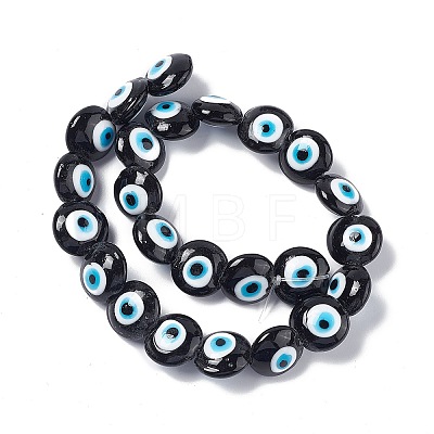 Handmade Evil Eye Lampwork Beads Strands LAMP-G157-01-1