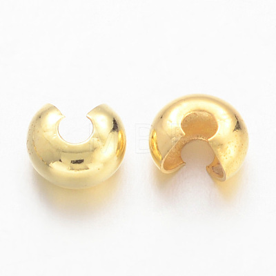 Brass Crimp Beads Covers X-EC266-2G-1
