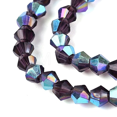 AB Color Plated Transparent Glass Beads Strands GLAA-G127-01R-1