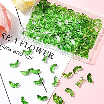 100Pcs Spray Painted Transparent Glass Beads GLAA-FS0002-04-1