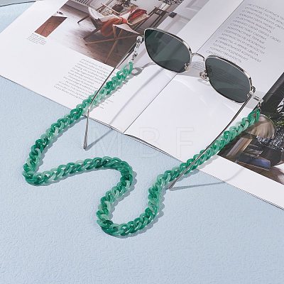 Acrylic Curb Chain Eyeglasses Chains AJEW-EH00385-1
