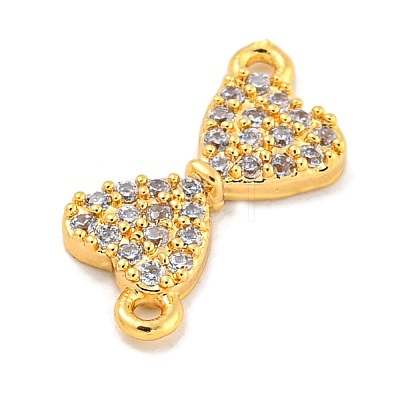 Brass Micro Pave Clear Cubic Zirconia Connector Charms KK-P275-36A-G-1