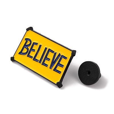 BELIEVE Word Alloy Enamel Pins JEWB-A024-16-1