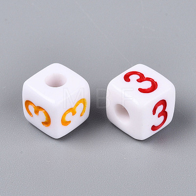 Opaque Acrylic European Large Hole Beads SACR-N020-01A-04-1