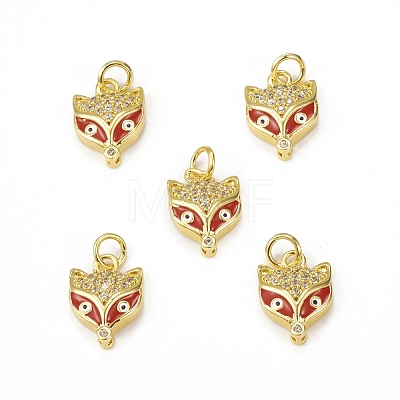 Brass Micro Pave Cubic Zirconia Charms KK-E068-VB029-1-1