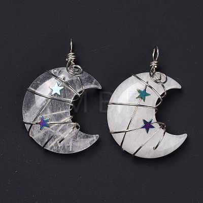 Natural Quartz Crystal Pendants X-G-B023-01P-08-1