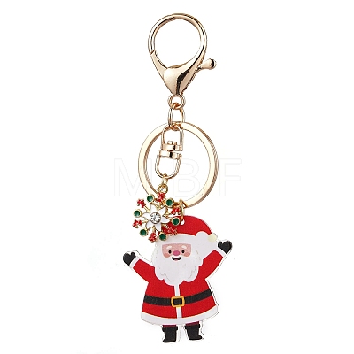 Christmas Theme Printed Acrylic Pendants Keychain KEYC-JKC00887-1