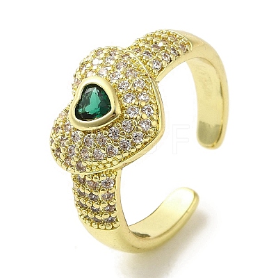 Brass Micro Pave Cubic Zirconia Rings for Women RJEW-E295-08G-02-1