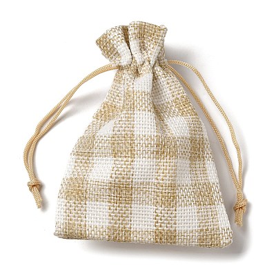 Cloth Imitation Burlap Drawstring Bags AJEW-D064-01C-1