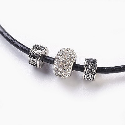(Jewelry Parties Factory Sale)Resin Rhinestone European Beaded Necklaces NJEW-JN02236-02-1