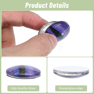 CHGCRAFT 30Pcs 15 Colors Luminous Self Adhesive Glass Eyes Cabochons DIY-CA0006-27B-1