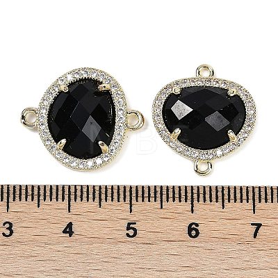 Natural Obsidian Faceted Oval Links G-B126-01G-01-1