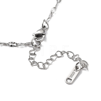 304 Stainless Steel Textured Dapped Chain Necklace NJEW-D045-02P-1