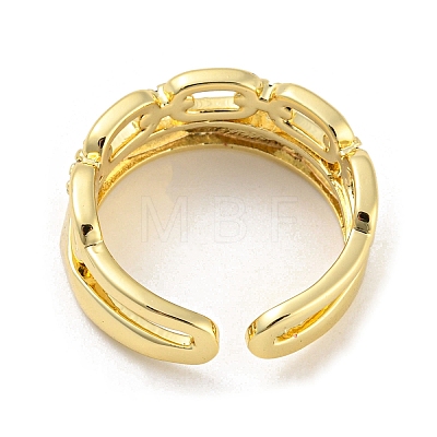 Brass Micro Pave Cubic Zirconia Open Cuff Rings RJEW-C033-07G-1