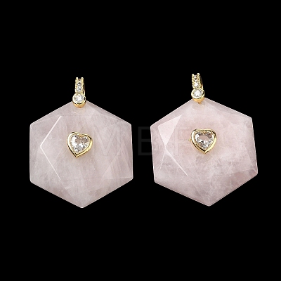 Natural Rose Quartz Faceted Pendants GG-CBA67BD-01G-J-1
