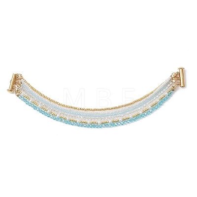 Glass Seed Bead & Shell Pearl & Glass Beads Multi-strand Bracelets for Women BJEW-JB13079-1