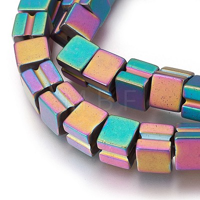 Electroplated Non-magnetic Synthetic Hematite Beads Strands G-P392-W08-1