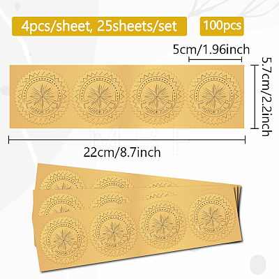 Self Adhesive Gold Foil Embossed Stickers DIY-WH0575-066-1