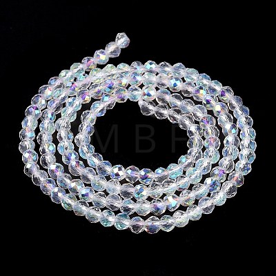 Electroplate Glass Beads Strands GLAA-H021-01B-AB01-1