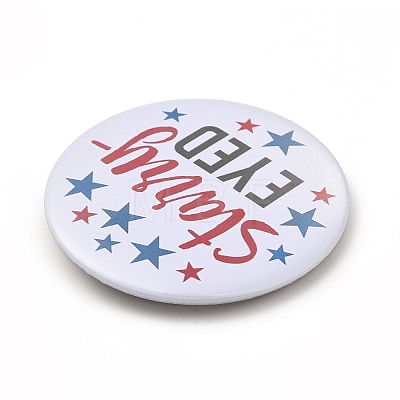 Independence Day Flat Round Tinplate Badge Pins JEWB-G021-01B-1