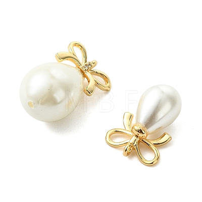 6Pcs 3 Styles Polished Shell Pearl Pendants PALLOY-JF05401-1