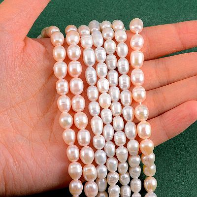 2 Style Natural Cultured Freshwater Pearl Beads Strands PEAR-SZ0001-06-1