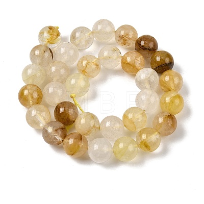 Natural Yellow Hematoid Quartz Beads Strands G-K365-D01-12mm-1