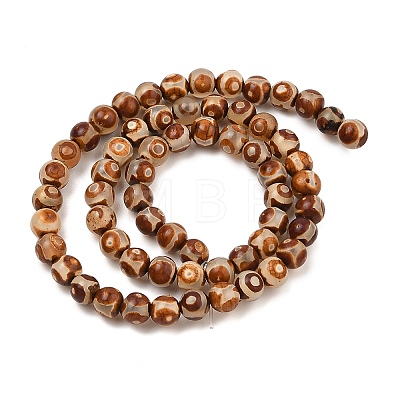 Natural Tibetan 3-Eye dZi Agate Beads Strands G-A240-A01-01-1