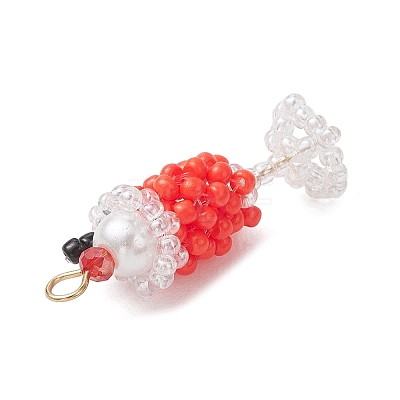 Glass Seed Beaded Pendants PALLOY-MZ01269-01-1