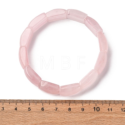 Natural Rose Quartz Bead Stretch Bracelets for Women Men BJEW-C097-02A-13-1