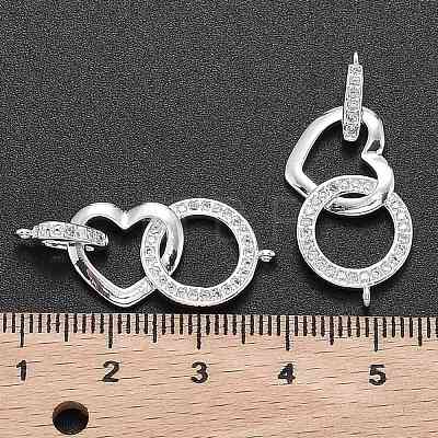 Brass Micro Pave Clear Cubic Zirconia Links Connectors ZIRC-L076-035S-1