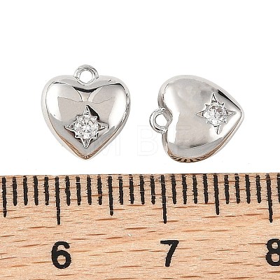 SHEGRACE Valentine's Day Brass Micro Pave Clear Cubic Zirconia Charms XGRQ4N365-737P-1