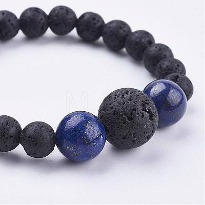 Natural Gemstone Stretch Bracelets BJEW-JB03159-1