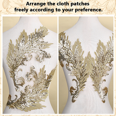 Gold and Silver Thread Silk Embroidered Sequins DIY-WH0816-144A-1