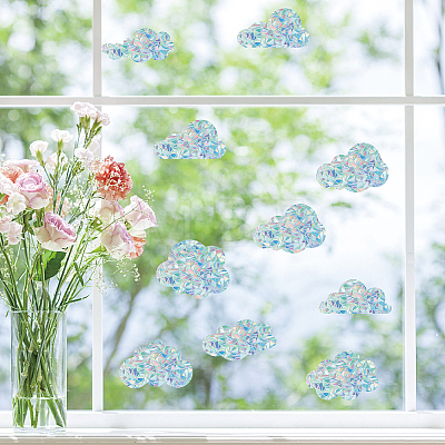 16 Sheets 8 Styles Waterproof PVC Colored Laser Stained Window Film Adhesive Static Stickers DIY-WH0314-068-1