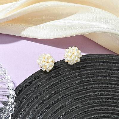 Natural Cultured Freshwater Pearl Stud Earrings EJEW-JE07283-1