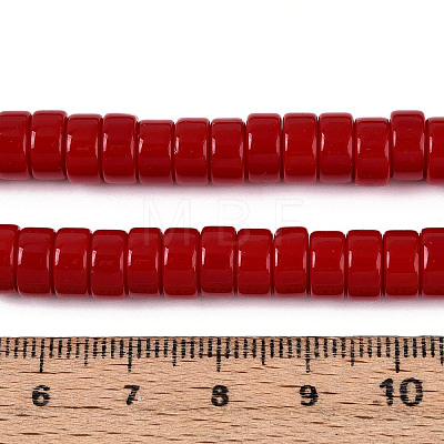 Opaque Solid Color Glass Beads Strands GLAA-N026-4x8mm-06-1