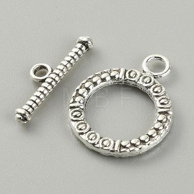 Tibetan Style Alloy Toggle Clasps FIND-CJC0017-21C-AS-1