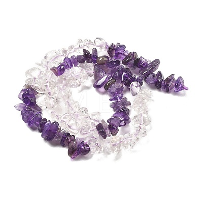 Natural Quartz Crystal & Amethyst Beads Strands G-L610-A27-01-1