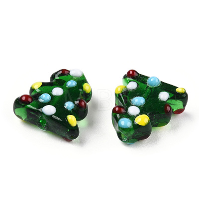 Christmas Themed Handmade Lampwork Beads XMAS-PW0001-213F-1