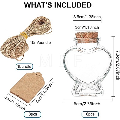 DIY Heart Shape Transparent Glass Bottles Kits AJEW-BC0006-04-1