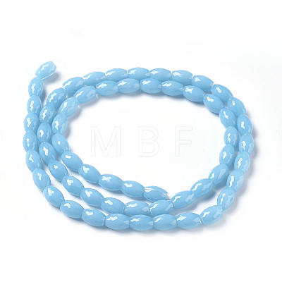 Opaque Solid Color Glass Beads Strands GLAA-E409-03-1