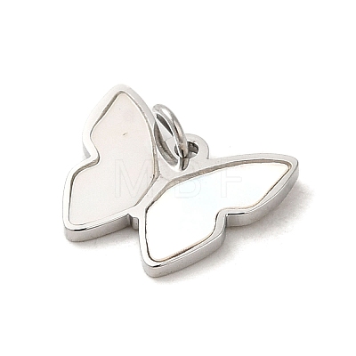 304 Stainless Steel with Shell Butterfly Charms STAS-K263-21P-1