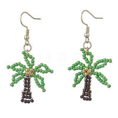 Glass Seed Beads Dangle Earrings EJEW-MZ00693-1