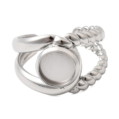 304 Stainless Steel Cuff Ring Components STAS-P454-01A-P-1