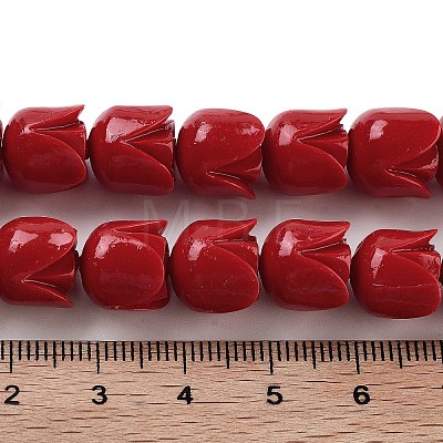 Synthetic Coral Flower Rose Beads Strands CORA-U001-01B-03-1