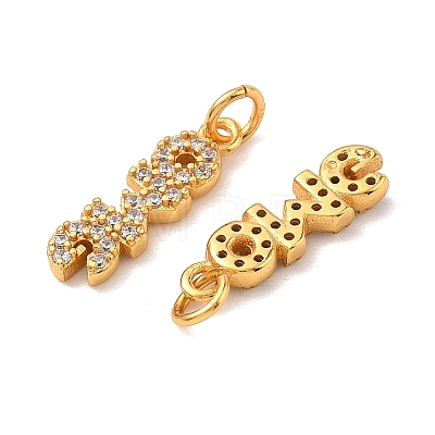 Brass Micro Pave Cubic Zirconia Charms KK-K364-42G-1